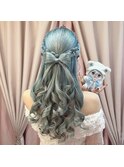 生誕におすすめ!3Dリボンハーフアップ【新宿ヘアメイク】