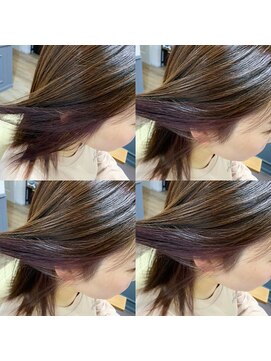 カミケン 清明店(kamiken.) 大人可愛いラベンダーピンク艶インナーカラー【カミケン清明店】