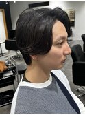 メンズセンターパートパーマニュアンスパーマかきあげパーマ