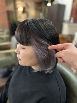 グランツヘアー(Glanz hair) ラベンダーグレーインナーカラー