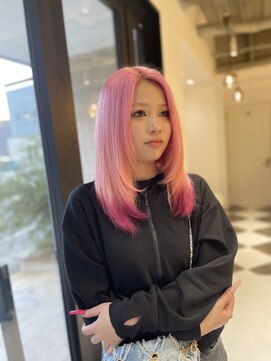 髪屋 紬 ピンクカラー/エンドカラー/裾カラー/ピンクベージュ/