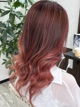 ベルヘアーデザイン 堺東(Belle hair Design) バレイヤージュレイヤーカットイルミナカラーオリーブ韓国風堺東