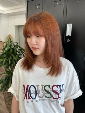 オレンジカラー&レイヤーカット