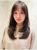 レイヤーカット*シースルーバング*グレージュカラー*髪質改善