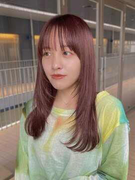 ガーデン 渋谷(GARDEN) ミディアムレイヤー 顔周りカット 似合わせ ピンクベージュ