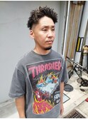 ボックスショート(ツイストパーマ)(フェードカット)