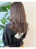 透明感グレージュカラー×ゆるふわミディアムヘア