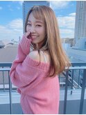 髪質改善トリートメント×ブリーチなし透明感ストレートベージュ