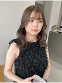 10代20代艶感ベージュ前髪ワンカールサイドバングくびれヘア