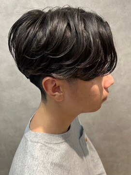 メンズココ 清澄白河店(MENS COCO) センターパートニュアンスパーマツーブロックメンズマッシュ