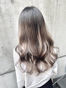 エール(a:le) グラデーションカラーグレージュ×バレイヤージュ