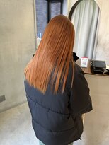 ロンドエニカ 大宮(Lond enika)&nbsp;韓国レイヤーボブオレンジケアブリーチダブルカラー[大宮]