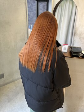 ロンドエニカ 大宮(Lond enika) 韓国レイヤーボブオレンジケアブリーチダブルカラー[大宮]