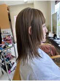 20代30代40代レイヤーウルフハイライト白髪ぼかしセミロング