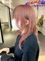 ダブルカラーピンクベージュケアブリーチハイトーン髪質改善