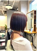 大人可愛い丸みボブピンクラベンダー