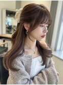 ☆ハーフアップアレンジで可愛いお顔まわりカット☆