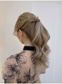 ポニーテール／お呼ばれヘア_イメチェン美髪外ハネボブ