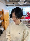 大人可愛い20代30代40代黒髪前下がりショートボブ丸みショート◎