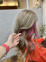 ツレンチ 箕面店(TsuRenchi) ピンクインナーカラー 大人女性 ハイライト