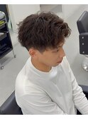 ツイストスパイラルパーマセンターパート