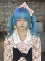 ステップボーンカットオオサカ(STEP BONE CUT OSAKA Via TICK-TOCK)&nbsp;初音ミクカラー/水色カラー×ピンク/大阪梅田