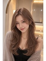 ソレイユトウキョウシブヤ(SOLEIL TOKYO shibuya)&nbsp;ロングレイヤー韓国くびれヘア顔まわりレイヤーブリーチベージュ