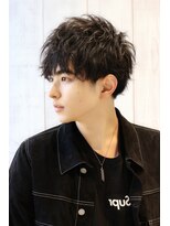 ネイビー(NAVY)&nbsp;ソフトフェザーマッシュ 黒髪ショート 爽やかにキマる