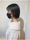 ローグ金町美容室《沙月》　アゴラインの切りっぱなしボブ