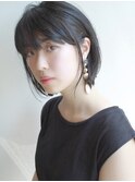 【松戸　ムラマツ】黒髪前髪あり大人かわいいショートボブ