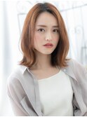 八潮/髪質改善/暖色系カラーのくびれ外ハネヘアf