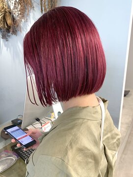 フラム 渋谷(flamme) 【flamme】ボブ×チェリーレッド