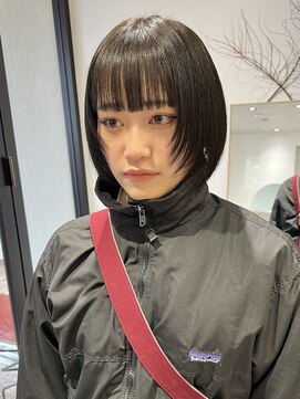 ラミエバイメルト 下北沢(lamie by melt) 顔まわりレイヤーウルフボブレイヤーボブ暗髪透明感フルバング