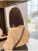 髪質改善カラー　７トーン　ピンクブラウン