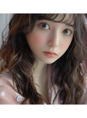 可愛い♪高級人毛プレミア編み込みエクステの巻き髪ロング