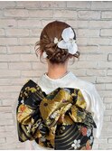卒業式/成人式　カチモリ　セミロングベージュヘアセット