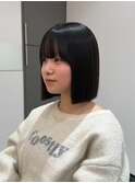 切りっぱなしボブ/酸性ストレート