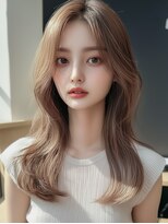 レヴ 草加店(LEV.)&nbsp;前髪アンブレラカラーこなれミディイメチェンウェーブパーマ