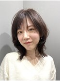 くびれヘア　外ハネ　韓国ヘア　ひし形シルエット