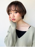 小顔矯正立体カット艶感ひし形ショートボブp20代30代40代