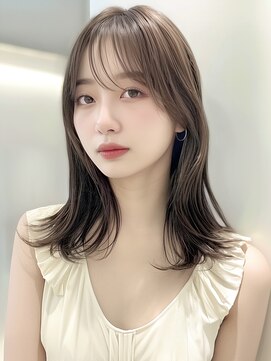 アディション 新宿(ADITION) ベージュカラー×前髪カットで垢抜け艶髪ダブルカラー/髪質改善f