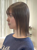 ノラギンザユー(NORA GINZA/U) 切りっぱなし外ハネボブ艶暗髪シースルーバング
