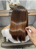 地毛風ブラウン酸性ストレート艶美髪ロング