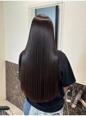 縮毛矯正ロングコスメストレート髪質改善ココアベージュ