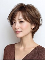 Heart's美人設計と白髪ぼかし専門店 青山表参道店 脱白髪染め/ショートヘア【ハーツ】&nbsp;白髪ぼかし脱白髪染め似合わせショートボブ40代50代60代