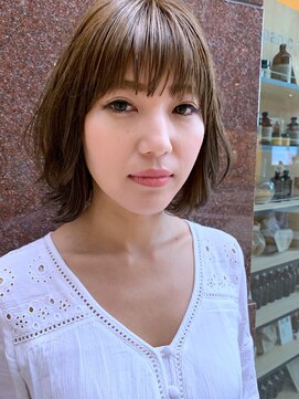 コルソ ケーツー 梅田 茶屋町(corso k-two) 《ラベンダーグレー》大人かわいいふんわり顎ラインボブ