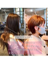 髪質改善と縮毛矯正の専門店 サンティエ(scintiller)&nbsp;大人可愛い　小顔ナチュラルショートボブ30代40代50代