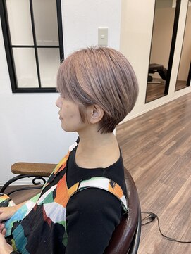 スペース 海浜幕張(spes) 【海浜幕張で叶う髪質改善】マッシュショート×ピンクベージュ