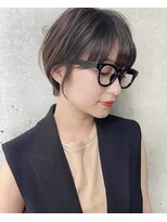 ロンド 銀座(Lond)&nbsp;小顔ネビージュ黒髪秋色透明感カラーワンネンボブルフ【銀座】