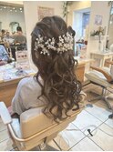 スジ感ハーフアップ